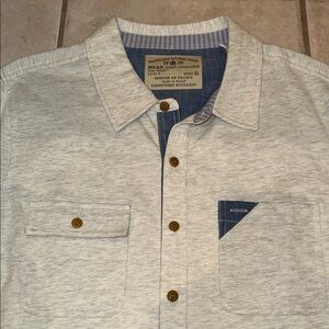 Faconnable light Gray Button-Up Shirt with Blue Accents